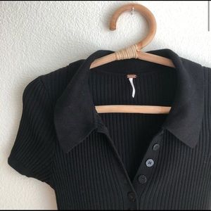 Free people black ribbed bodysuit